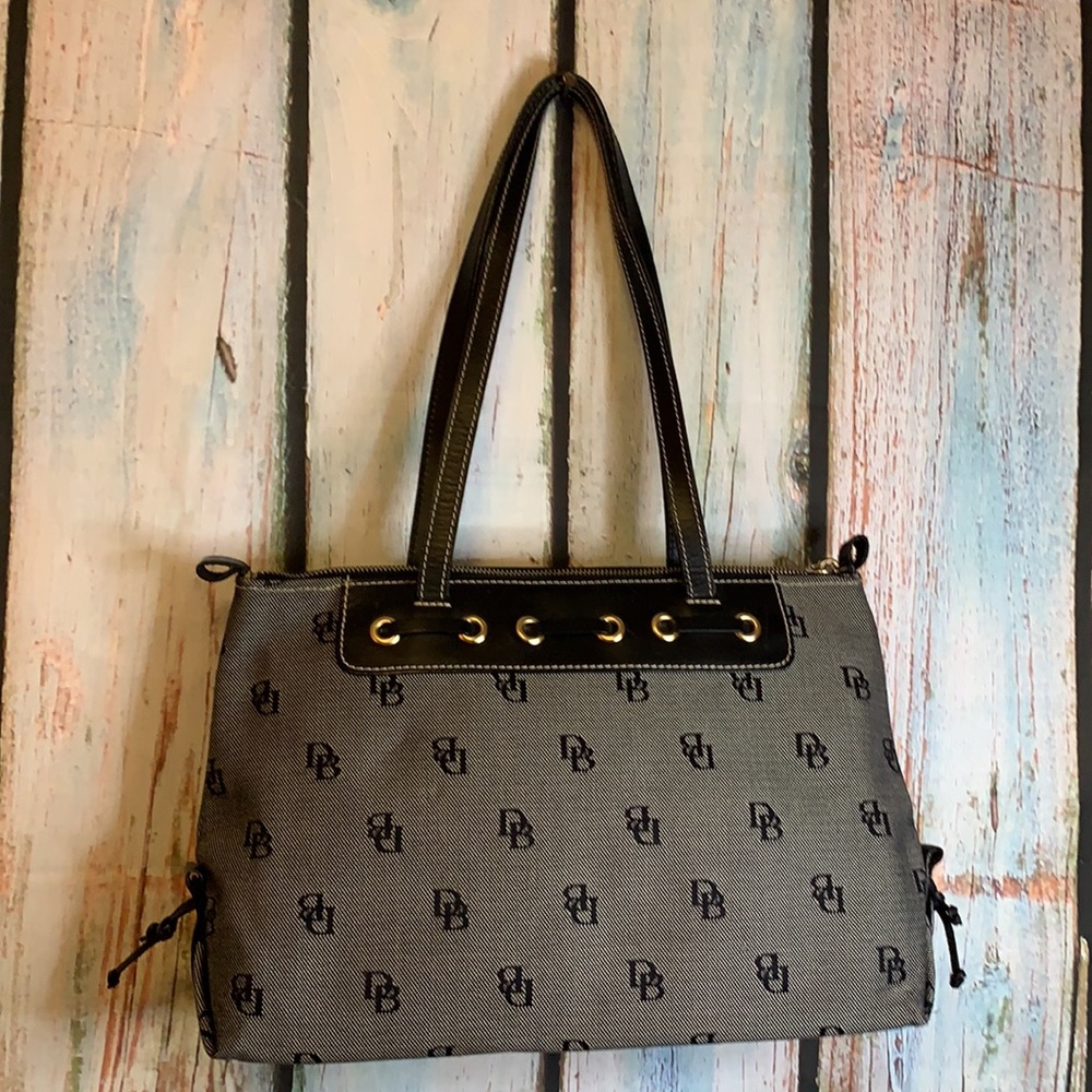 Dooney & Bourke Black “Db” Print Purse - image 4